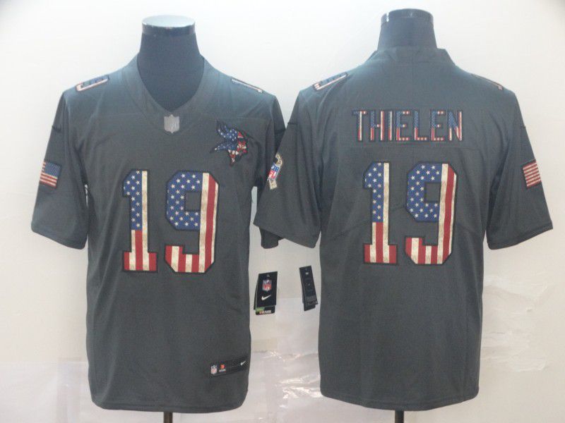 Men Minnesota Vikings #19 Thielen Carbon Black Retro USA flag Nike NFL Jerseys->minnesota vikings->NFL Jersey